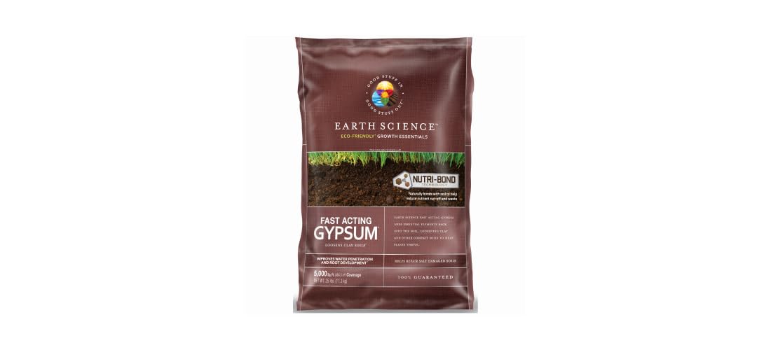 ENCAP Earth Science Gypsum applied to lawn shows vibrant green health.
