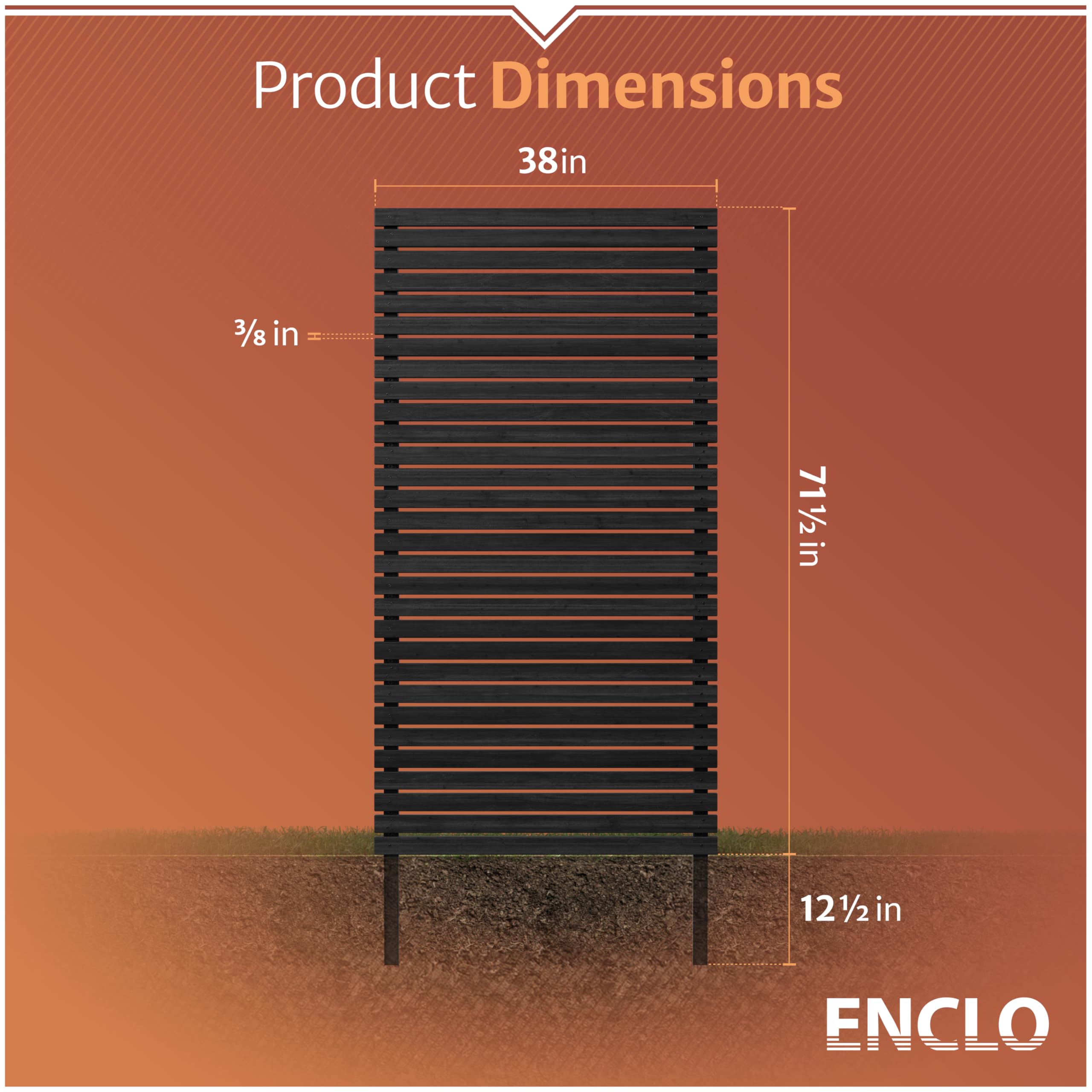 Enclo Aspen charcoal wood privacy screen concealing trash cans outdoors