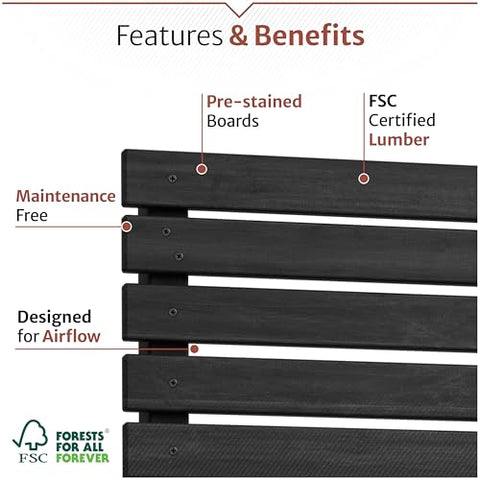 Enclo Aspen charcoal wood privacy screen placed on a patio for privacy