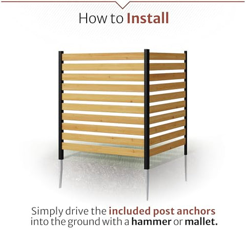Enclo privacy wall conceals outdoor AC unit with natural cedar finish.