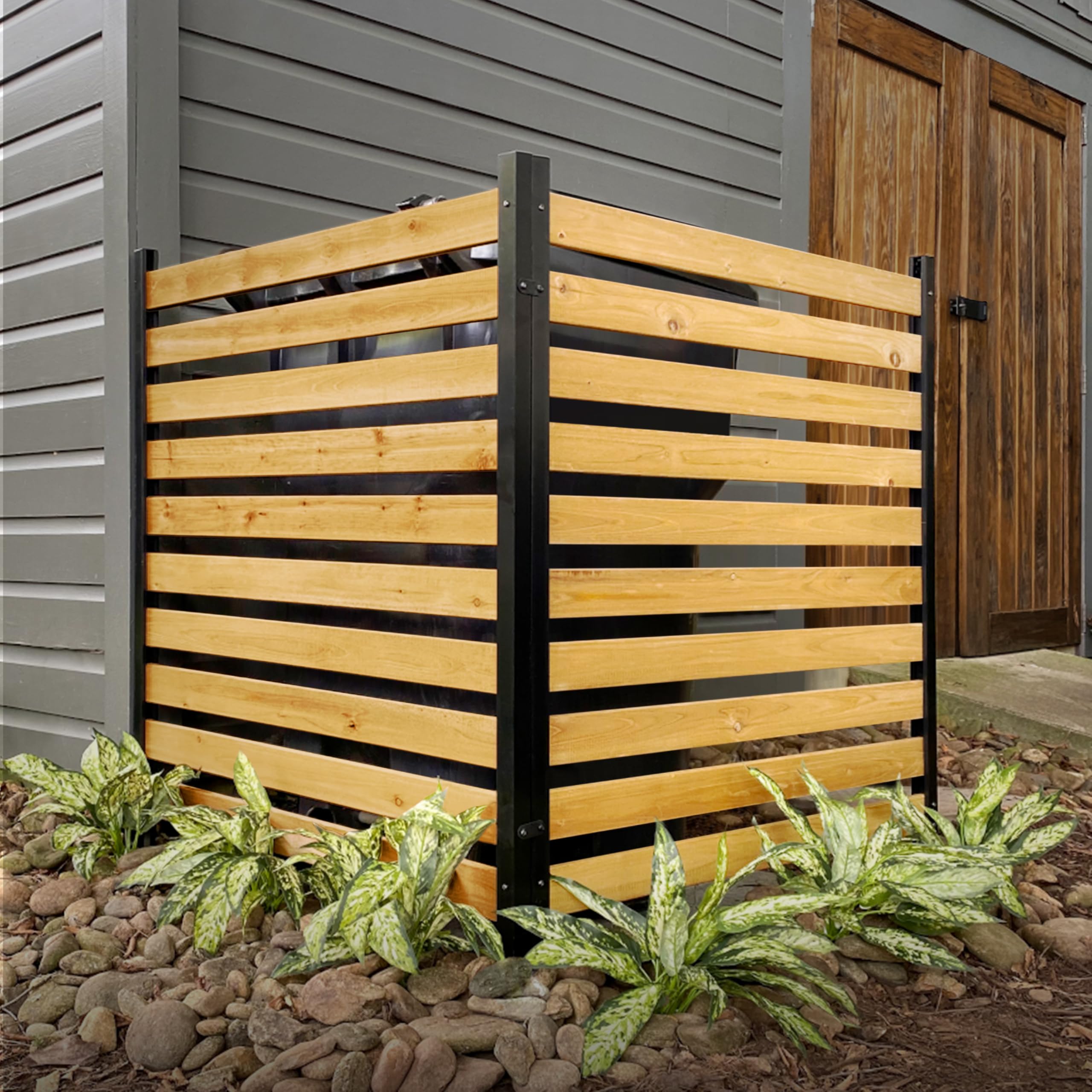 Enclo Charleston cedar wood privacy panel assembled for backyard privacy and aesthetic appeal.