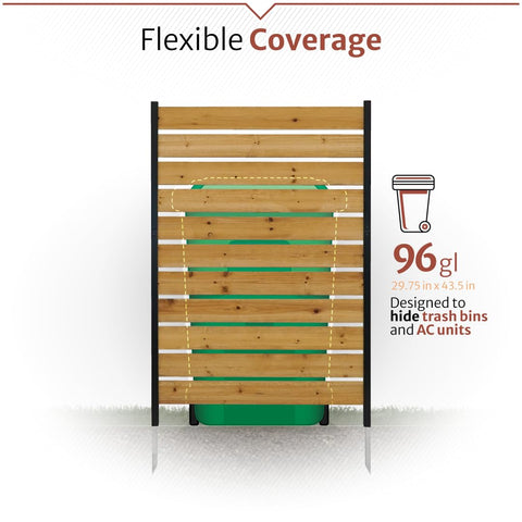 Enclo Concord cedar privacy screen stands 60.5 inches tall beside a fence.