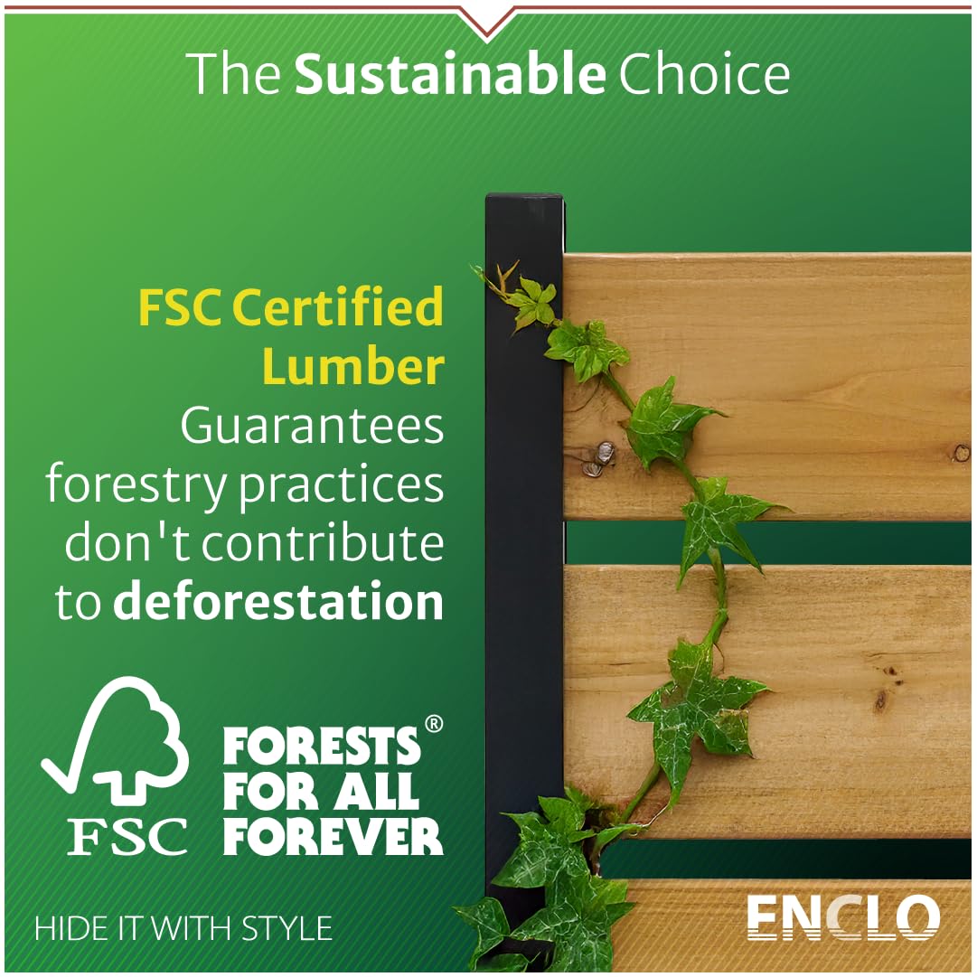 Enclo Concord cedar wood privacy screen maintenance tip: apply stain every six months.