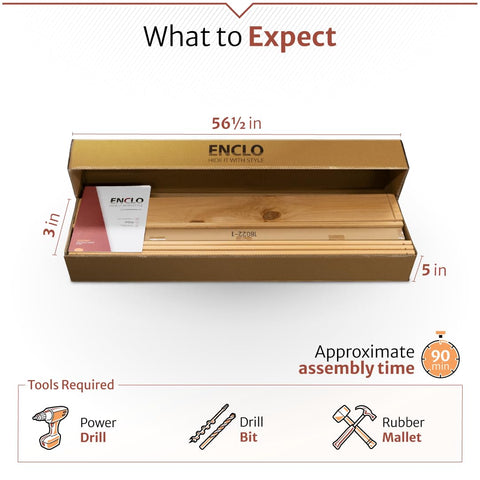 Enclo Concord cedar wood privacy screen panel unassembled shows joints and components.