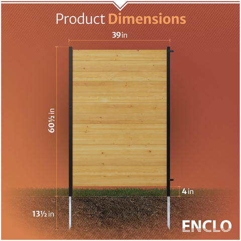 Enclo Fairmont cedar wood privacy screen conceals trash cans for tidier exteriors