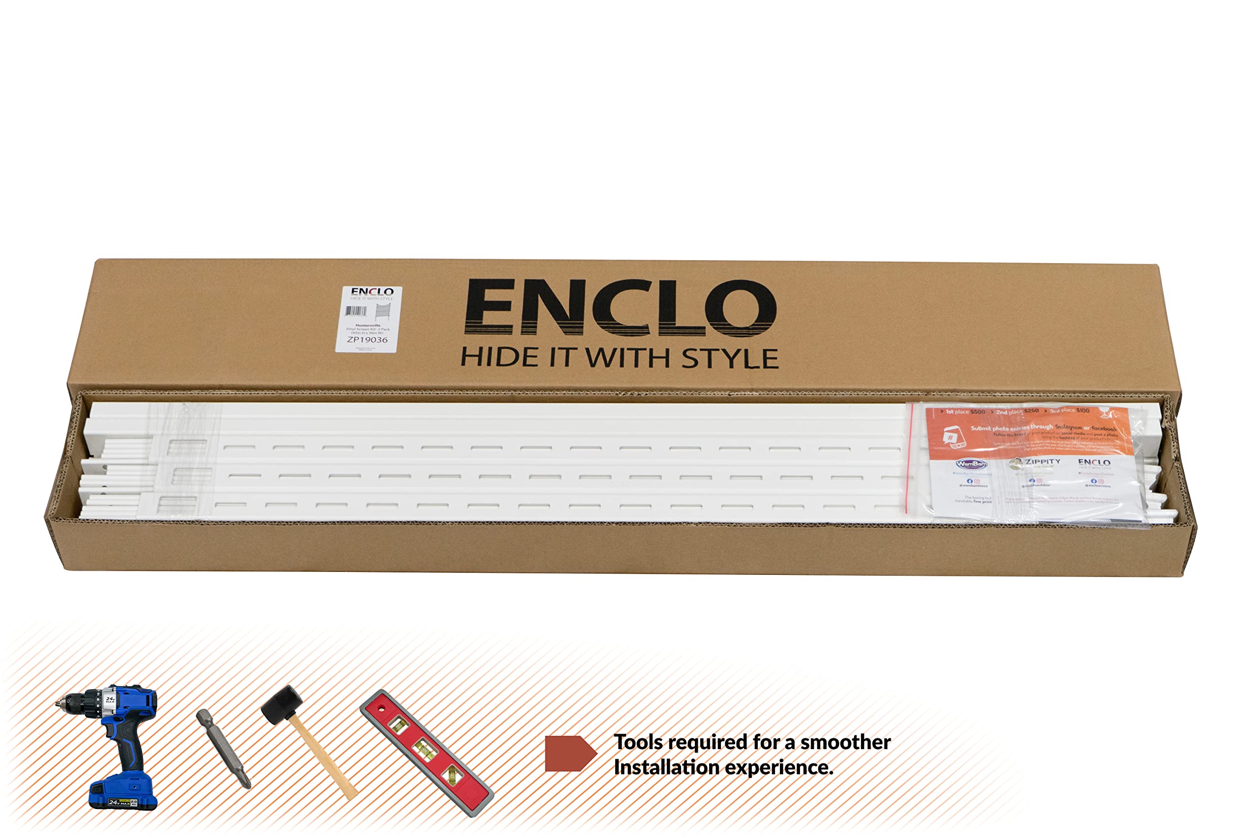 Backyard privacy with Enclo Huntersville panel in white vinyl