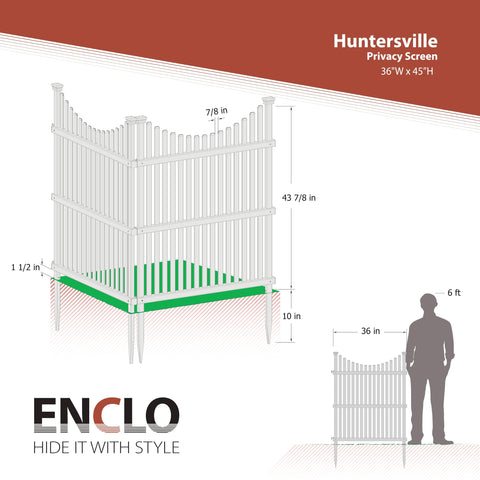 Two Huntersville panels installed at right angle offer flexible yard privacy
