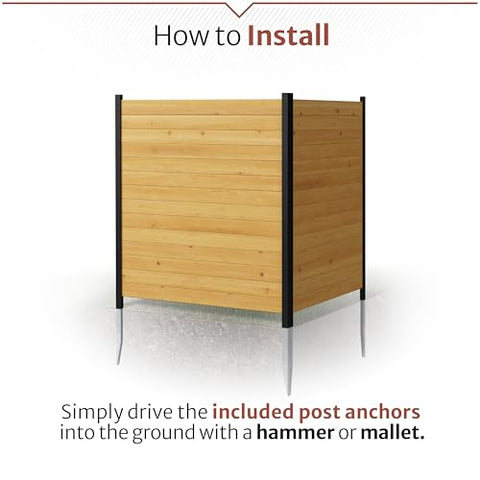 Enclo privacy screen close-up reveals warm cedar tones and unique wood knots.