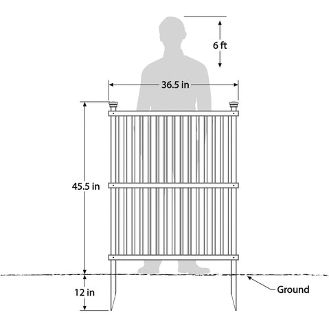 Enclo Wilmington privacy panel discreetly shields an air conditioner.