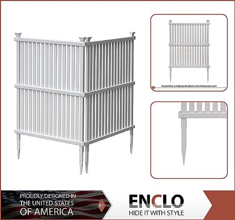 Enclo Wilmington white privacy screen installed to define outdoor spaces.