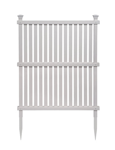 Enclo Wilmington white vinyl privacy panel in outdoor space for privacy.