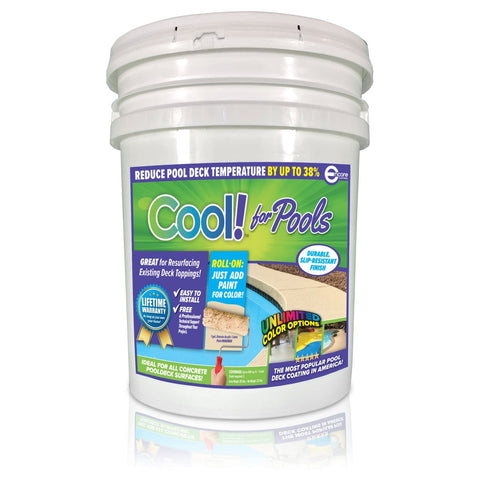 Encore Cool Pool Deck kit on concrete provides a cooler surface for feet