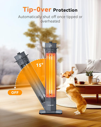 Encyclpo heater ideal for garage, living room, or patio setups.