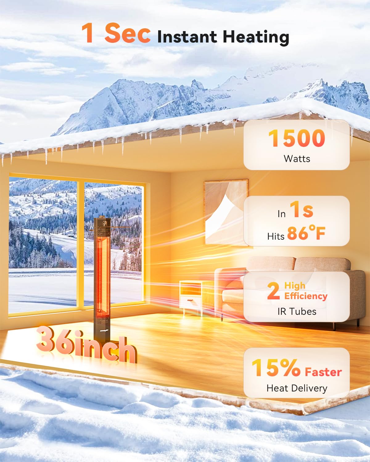 Encyclpo infrared heat waves quickly warm people and objects.
