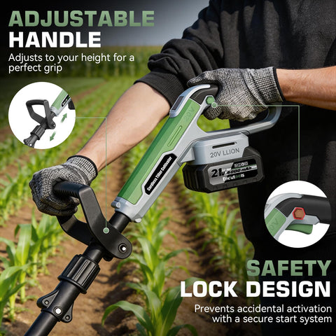 EnduTools tiller reaches seven-inch depth for deeper soil loosening.