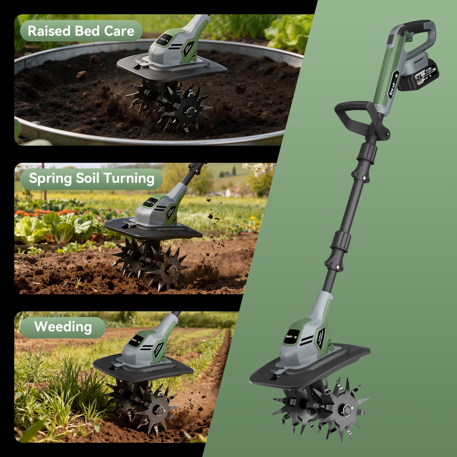 EnduTools lightweight design keeps soil work easy and controlled.