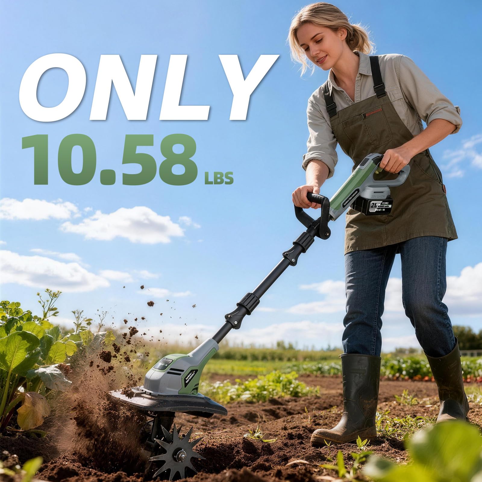 EnduTools safety-lock prevents accidental starts for safer DIY tilling.