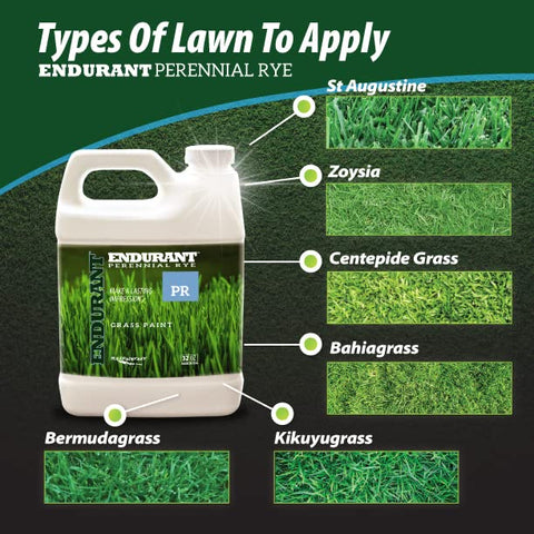 Endurant turf colorants concentrated formula enables efficient mixing to cover large lawn areas.