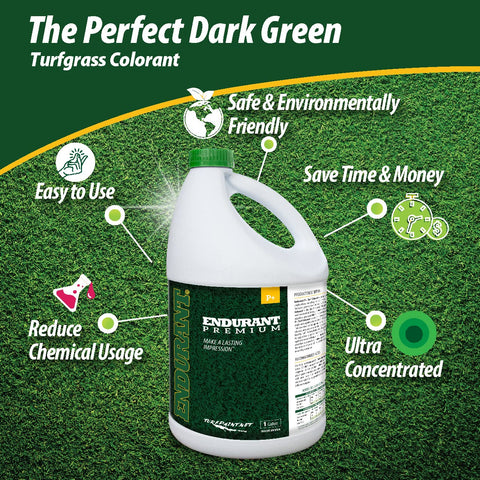 Endurant Turf Colorants concentrated formula pour highlights versatility for large areas.