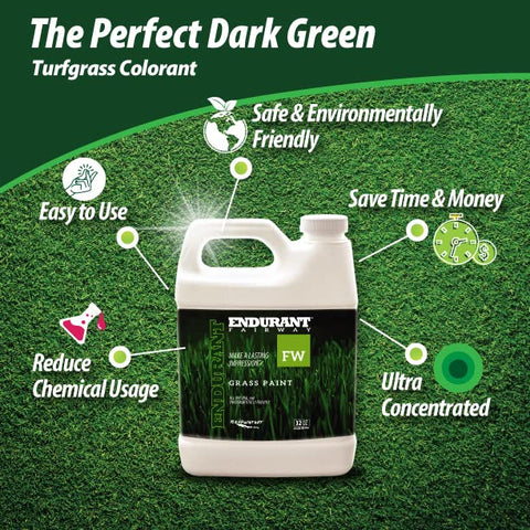Endurant Turf Colorants deliver a dark grass hue lasting up to three months