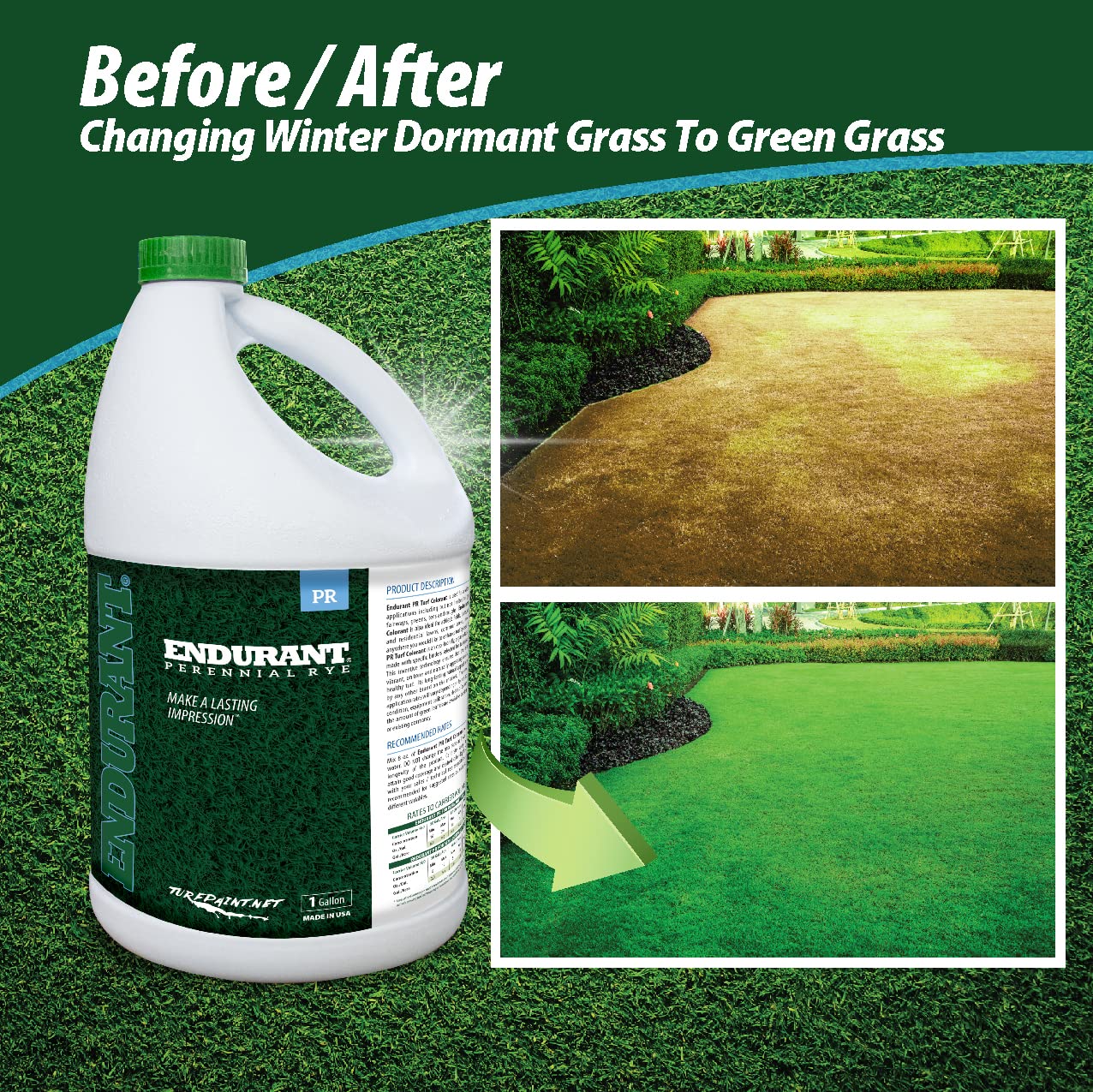Endurant turf colorants dry-patch-repair yields even green across stressed lawn areas.