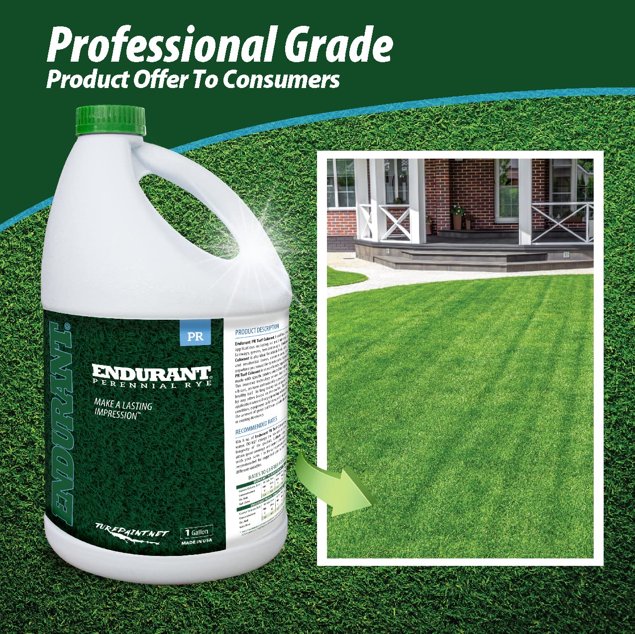 Endurant turf colorants easy-to-apply-spray works with garden sprayers for fast results.
