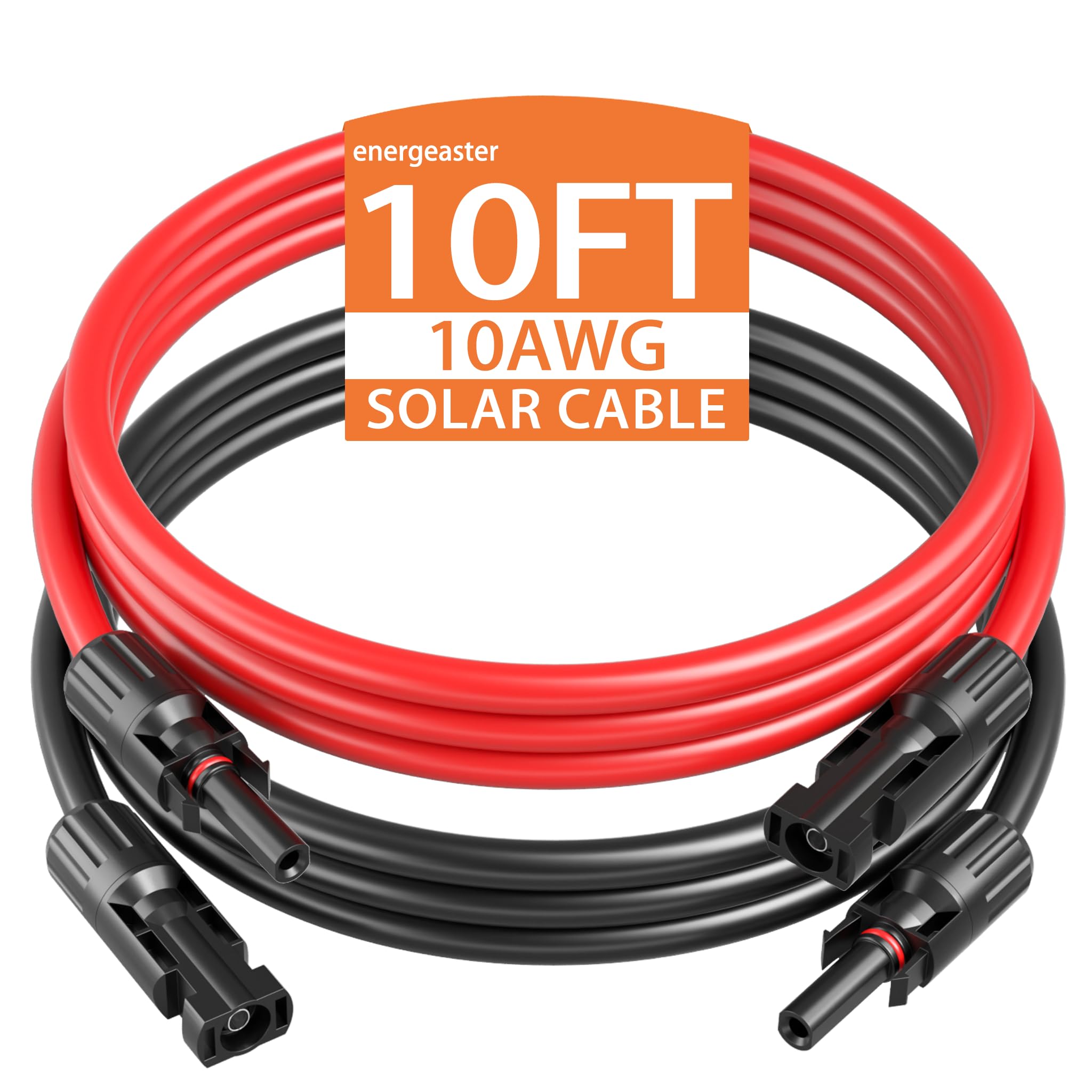 Energeaster 10AWG solar extension red cable for outdoor power connections.