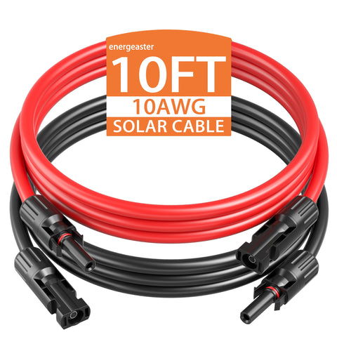Energeaster 10AWG solar extension red cable for outdoor power connections.