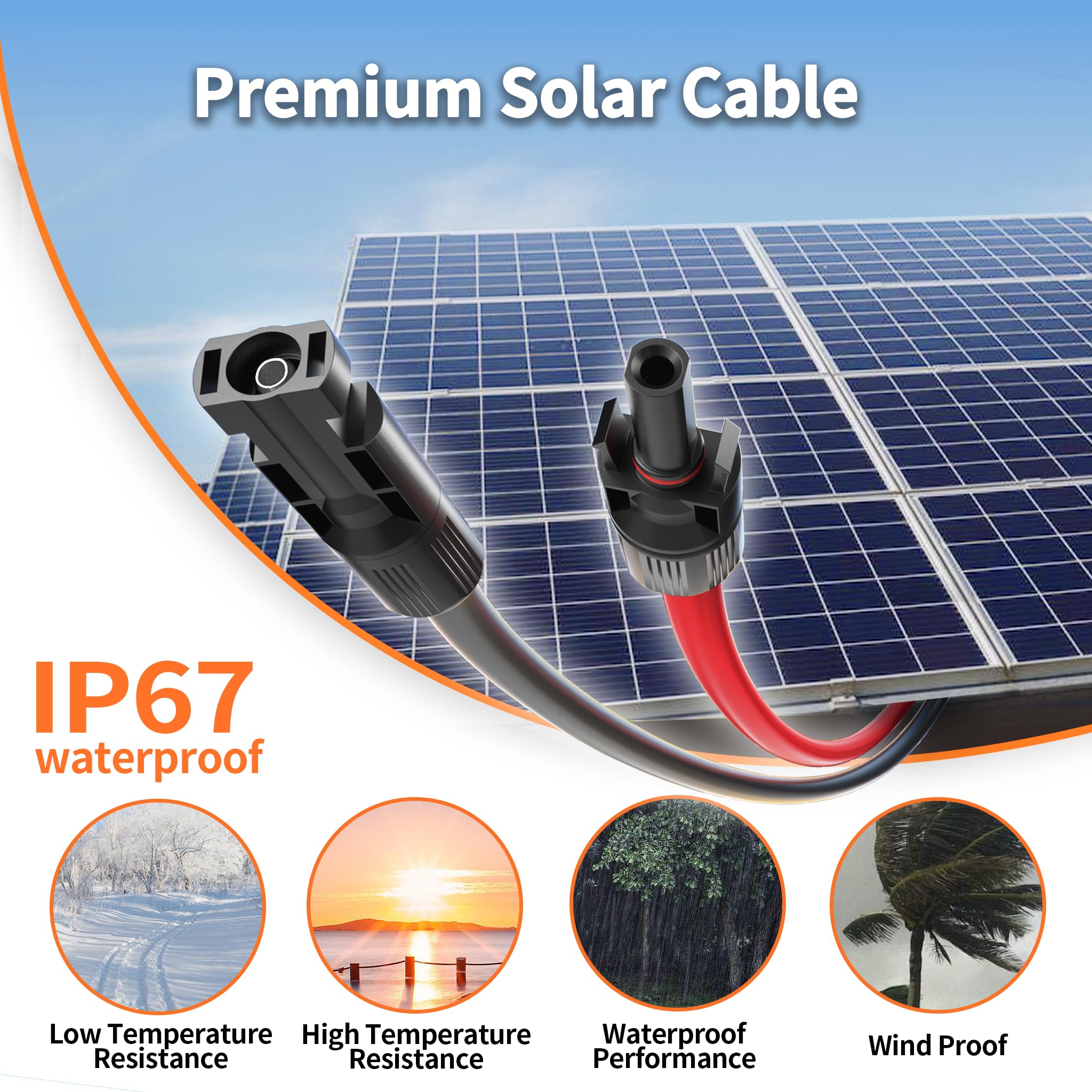 XLPE insulated Energeaster solar extension cable designed for outdoor life