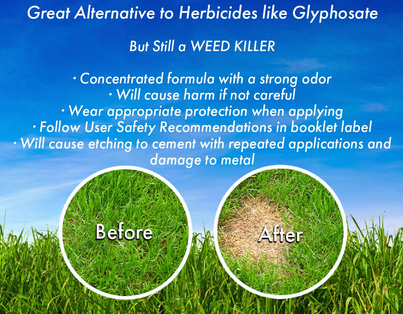 Residential use scenario with weeds along sidewalks and borders.