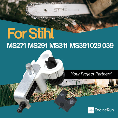 ENGINERUN Stihl MS311/MS390 tensioner assembly keeps tension consistent during cutting.