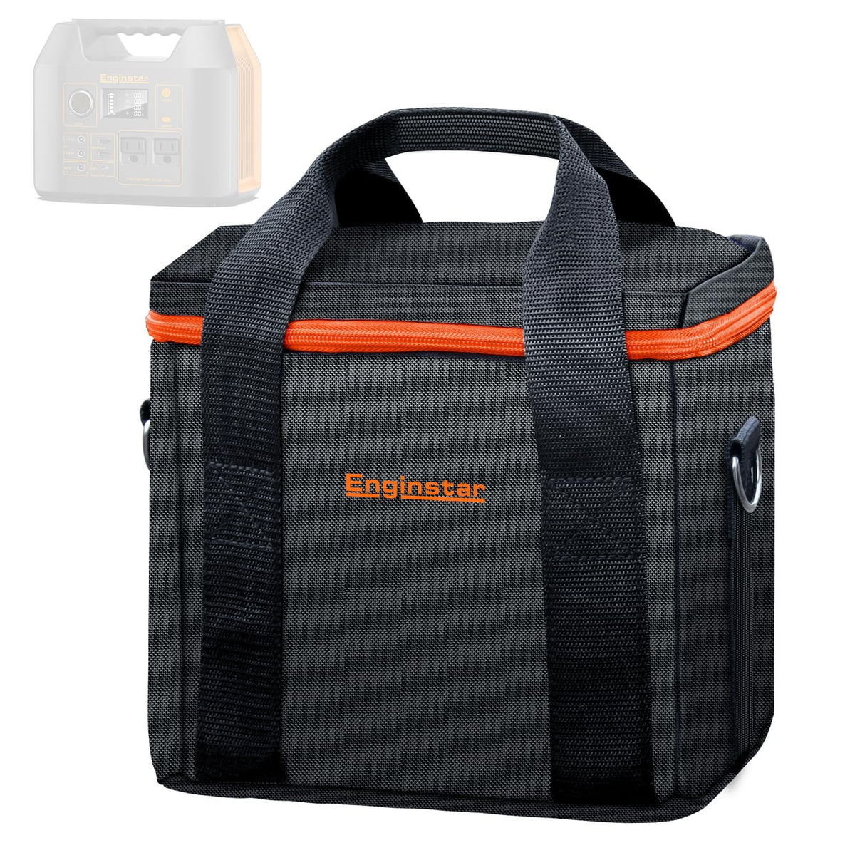 EnginStar carrying case interior dimensions shown for a snug fit of the 300W battery packs.