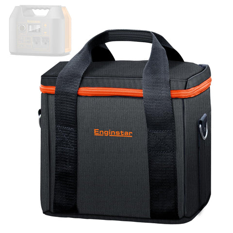 EnginStar carrying case interior dimensions shown for a snug fit of the 300W battery packs.