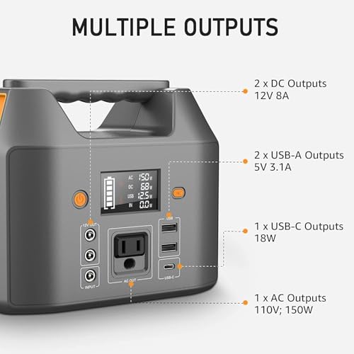 EnginStar portable power station LED light mode illuminating a campsite.