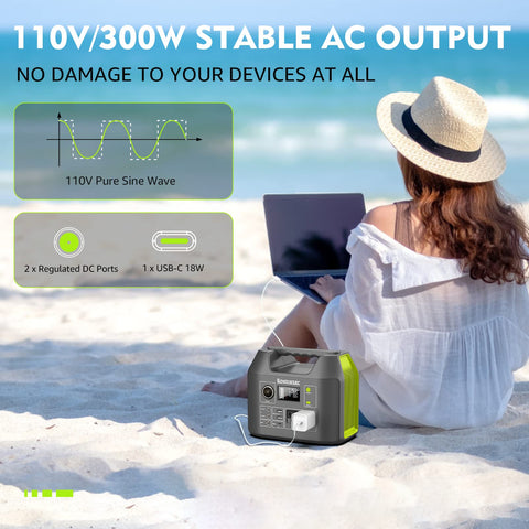 EnginStar 300W unit in compact size ideal for camping trips