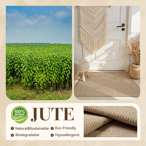 Engiw jute entryway rug close-up showing durable texture