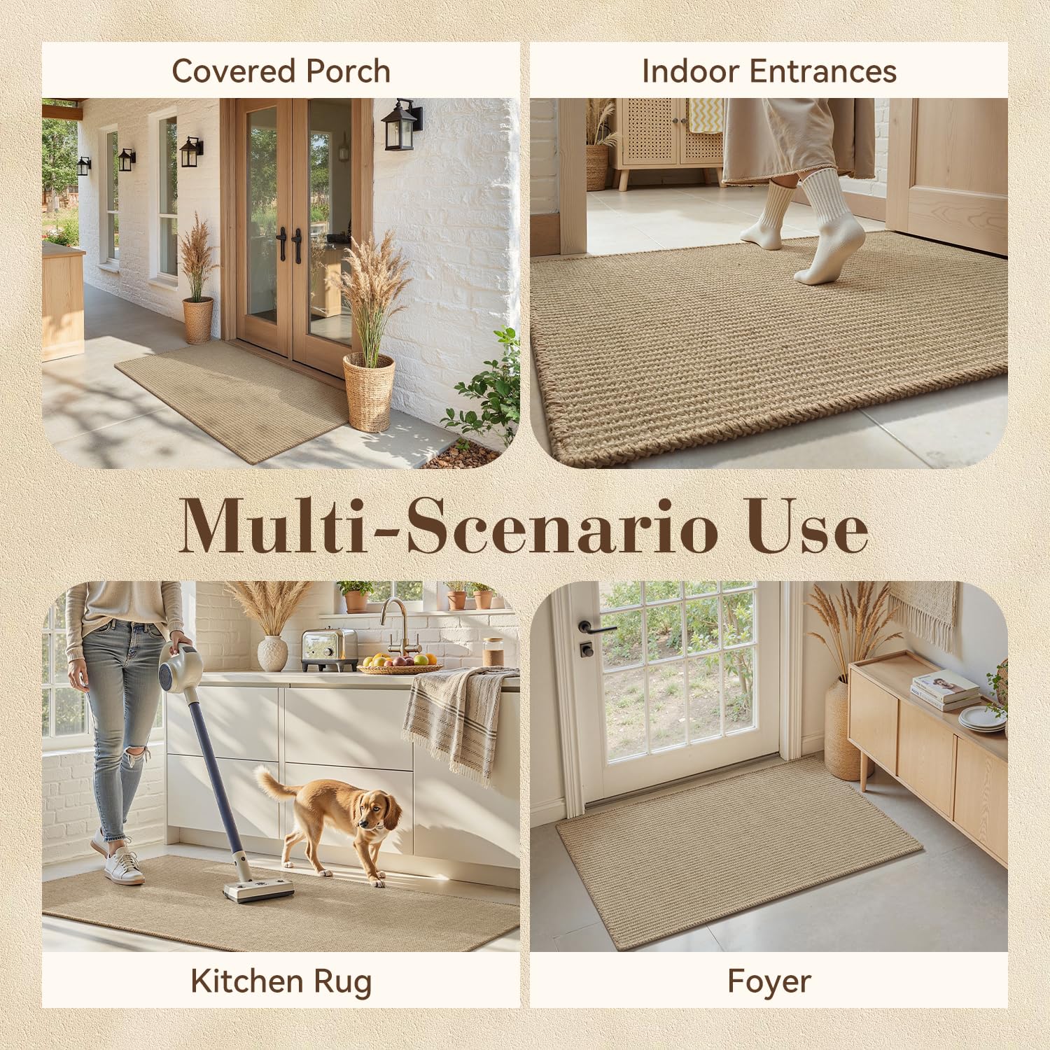 Engiw jute mat rolled for easy storage and quick setup.