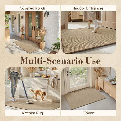 Engiw jute mat rolled for easy storage and quick setup.