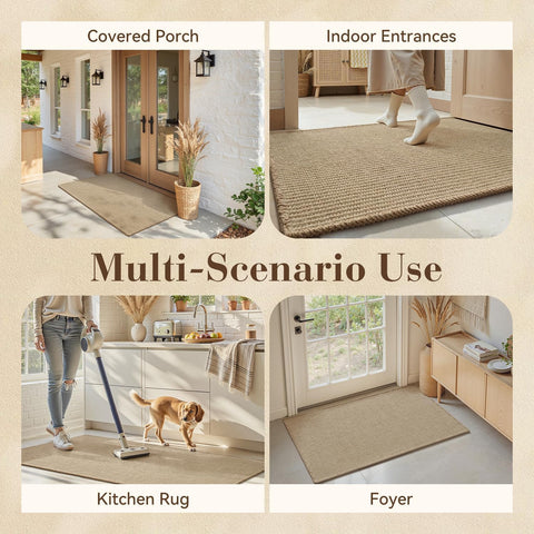 Engiw low-profile indoor mat lies flat to avoid door obstruction