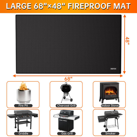 ENGPOW safe, multi-use mat for decks, lawns, and fireplaces.