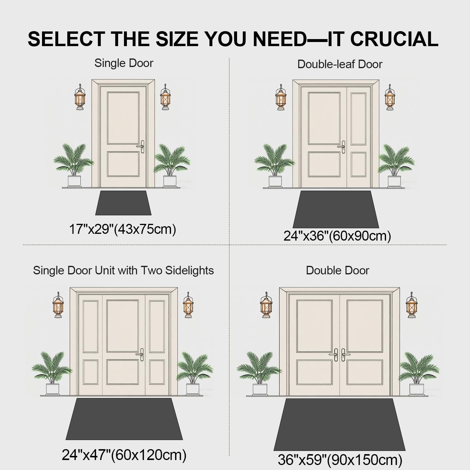 ENHASIV non-slip backing door mat keeps entry in place in busy hallways.