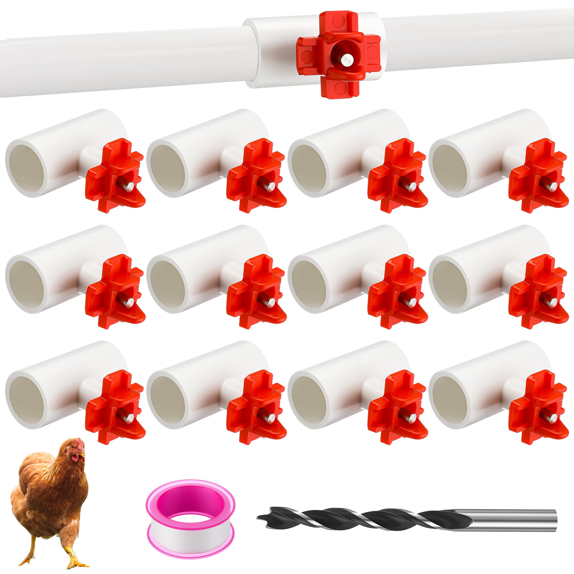 Enhon chicken nipple waterer front view for clean, easy watering