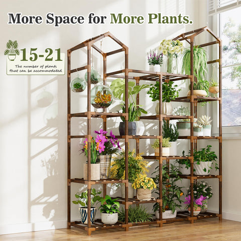 EnHomee configurable shelves adapt to different layouts for versatile plant showcases.