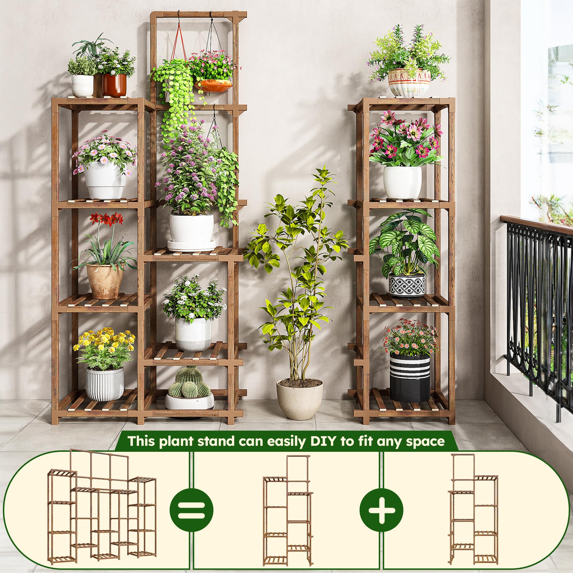 EnHomee plant stand easy assembly with included hardware for quick setup.
