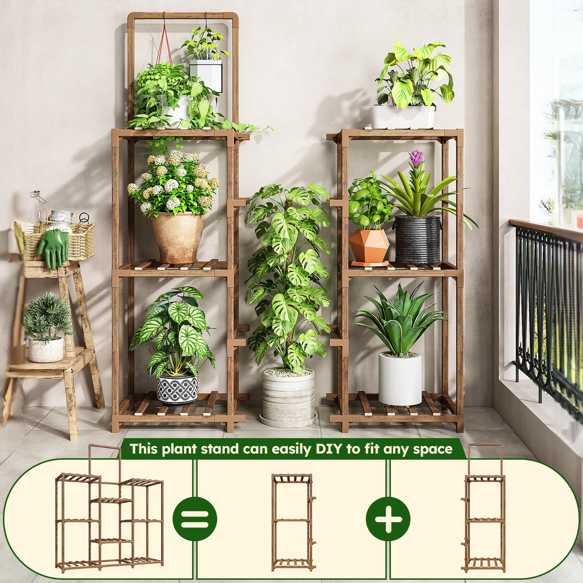 EnHomee 8-Tier Plant Stand easy assembly with included hardware.