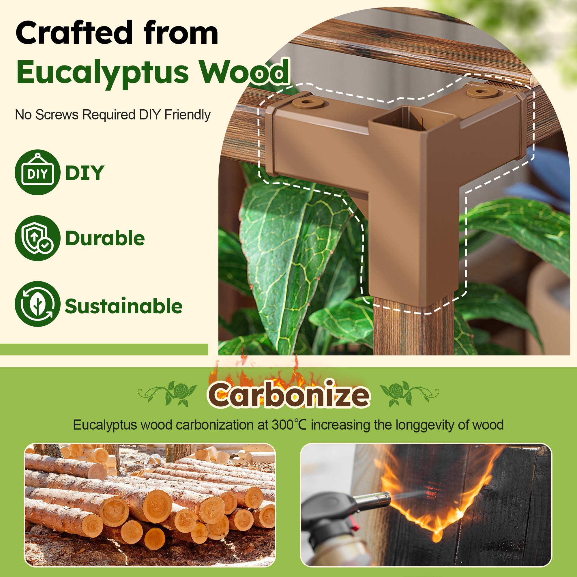 EnHomee plant stand open frame design improves airflow and sunlight exposure.