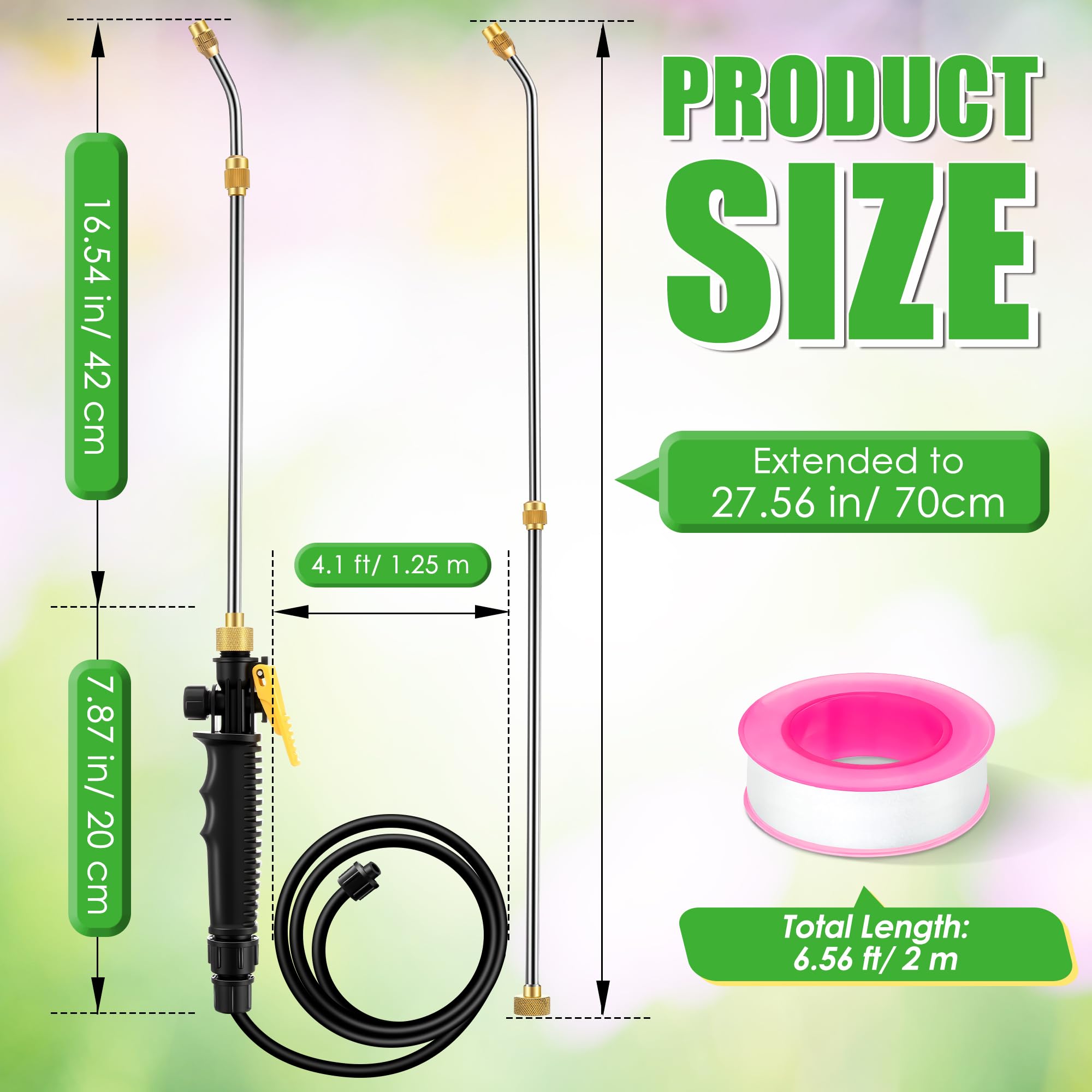Enhon 29-inch retractable wand extended to reach narrow plant beds.
