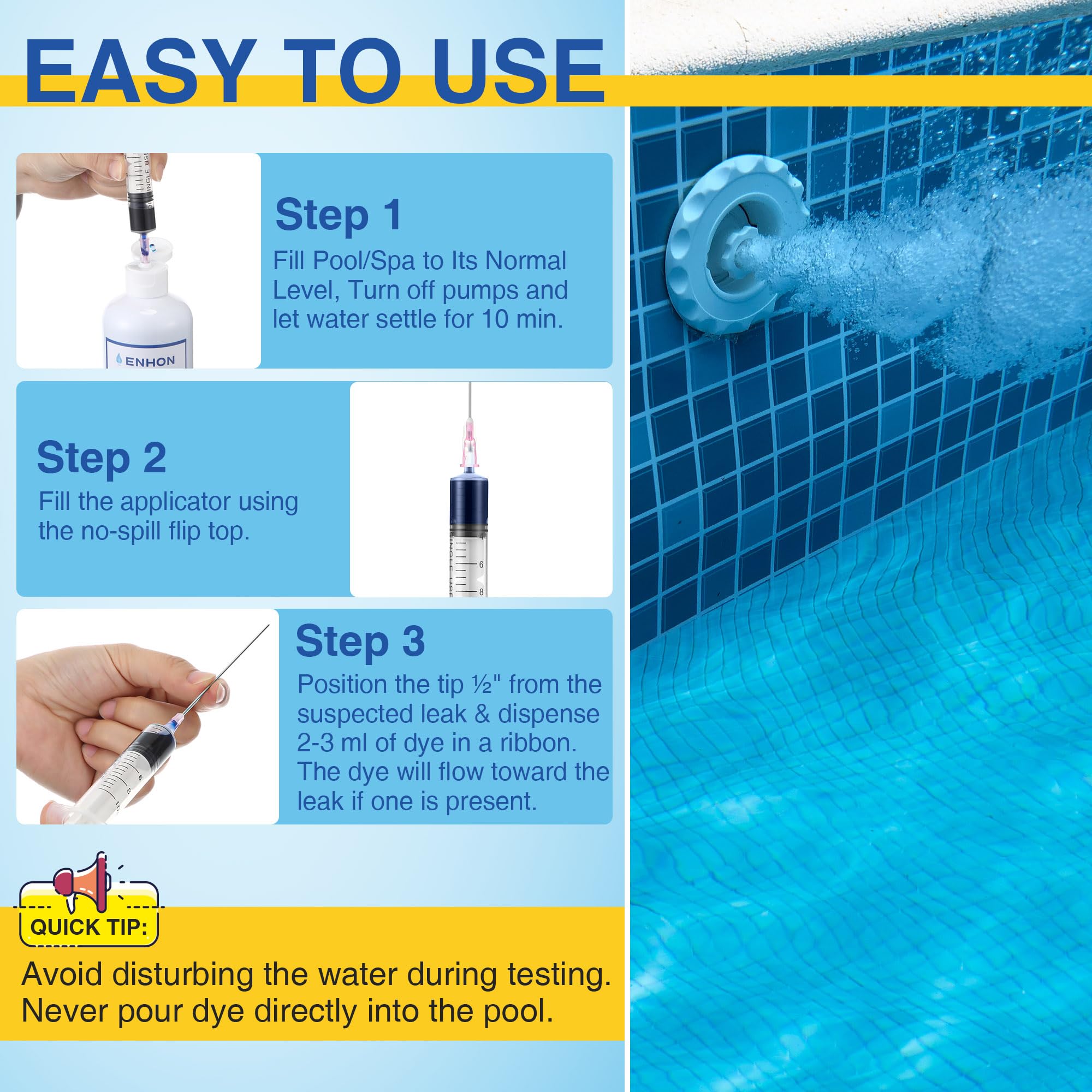 Enhon chlorine and saltwater compatibility enables versatile testing.
