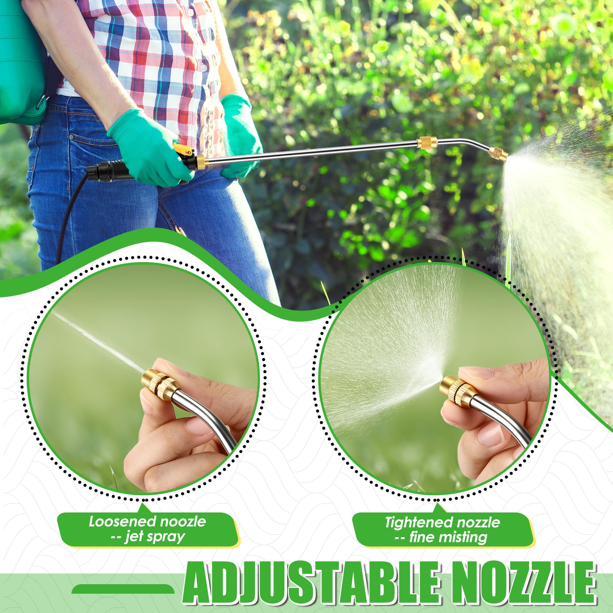 Enhon leak-proof seal ensures steady spray flow with the wand.