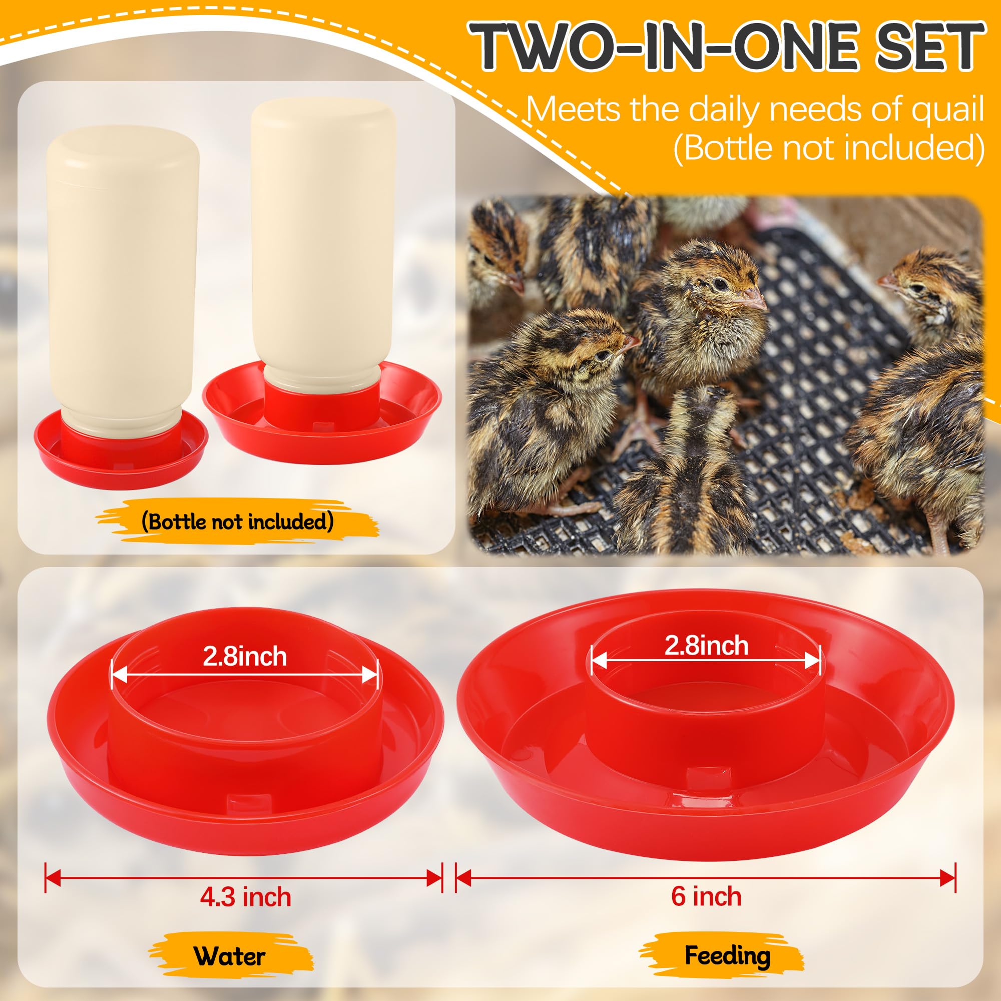Enhon quail feeder base dual sizes for complete brooding feeding.